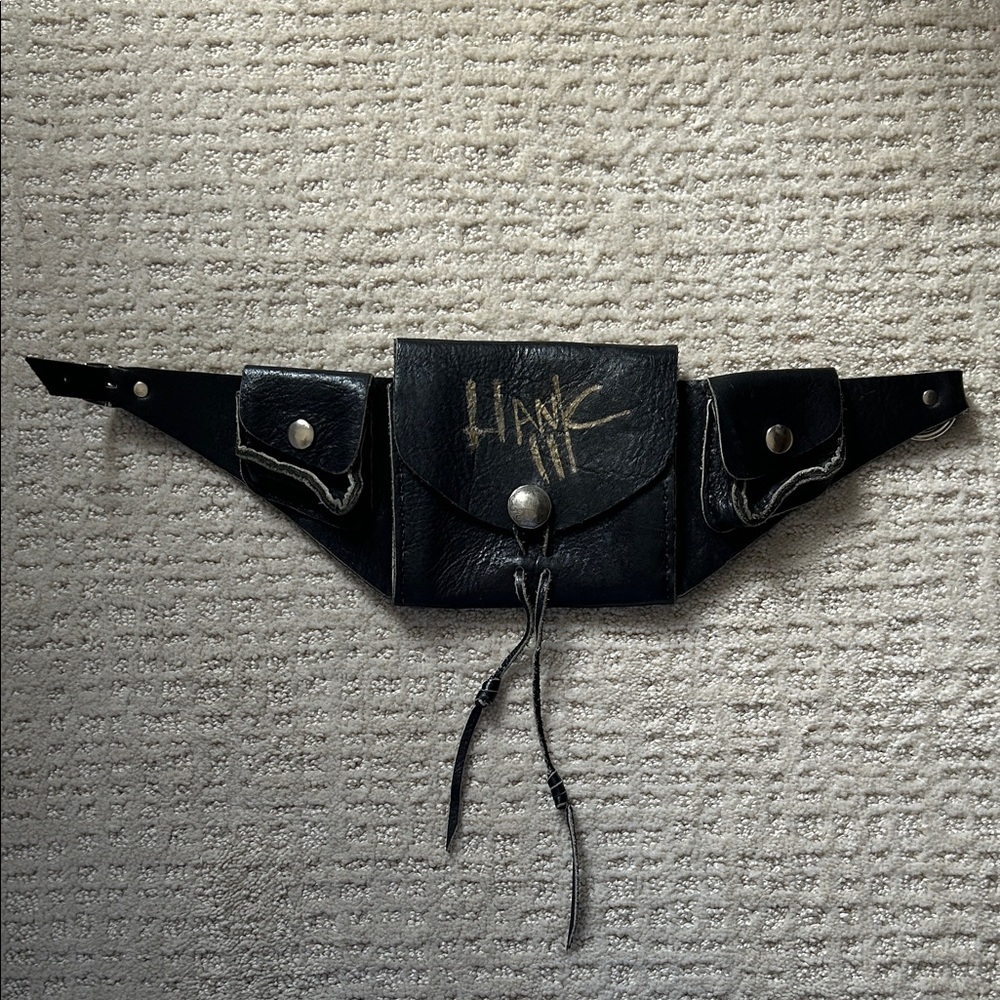 Hank Iii Autographed Ruby Zaar Leather Waist Bag - image 1